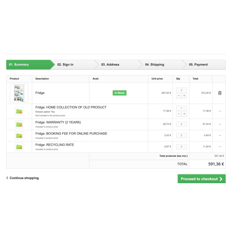 Fees for products in Prestashop module
