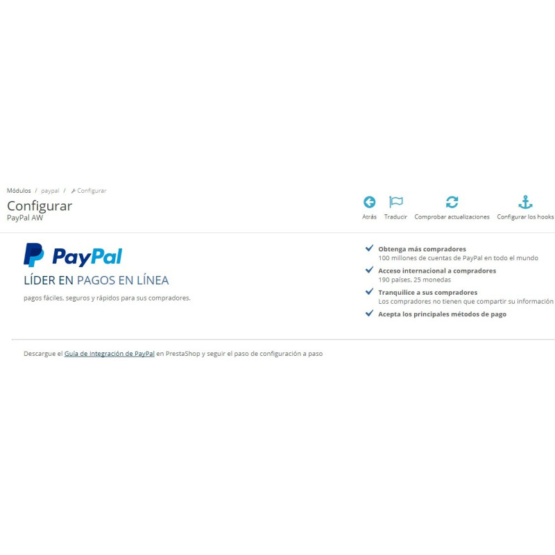 Supplemento modulo di pagamento Paypal per Prestashop 1.6
