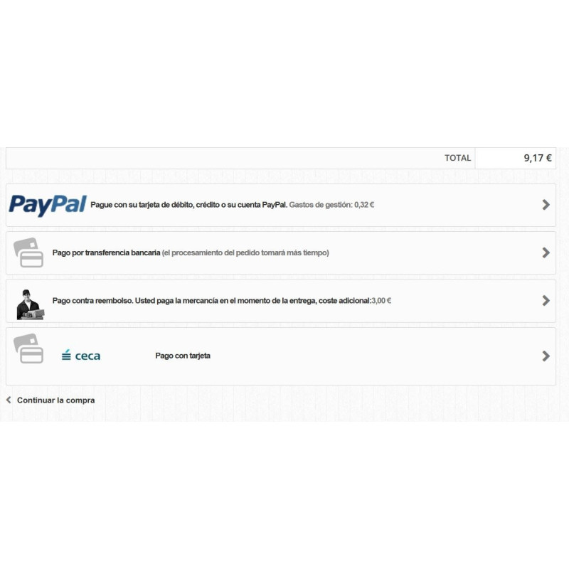 ECSC module for Prestashop with discounts or surcharges