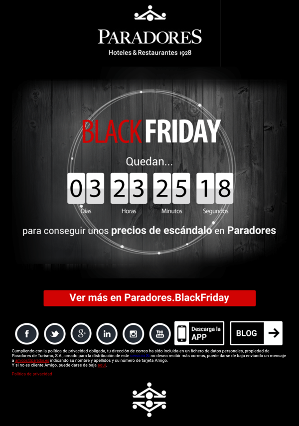 popup de Paradores avec exclusive offre noir vendredi