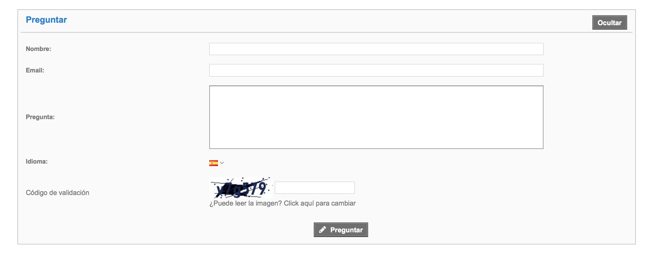 form created with module fan includes captcha